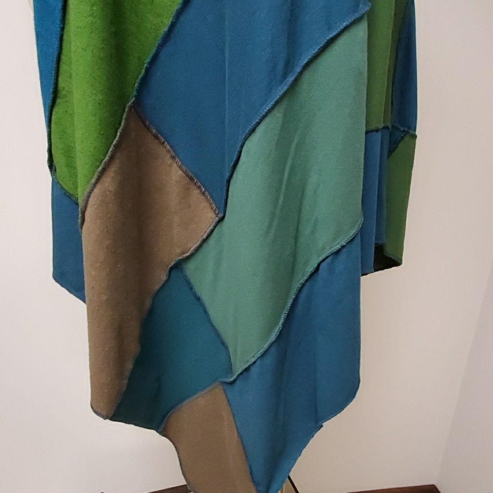 Pullover Sleeveless Razor Cut Patchwork Hemp Tuni… - image 4